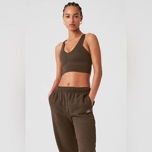 Alo Yoga Airbrush Real Bra Tank, Espresso, Size L, Never Worn